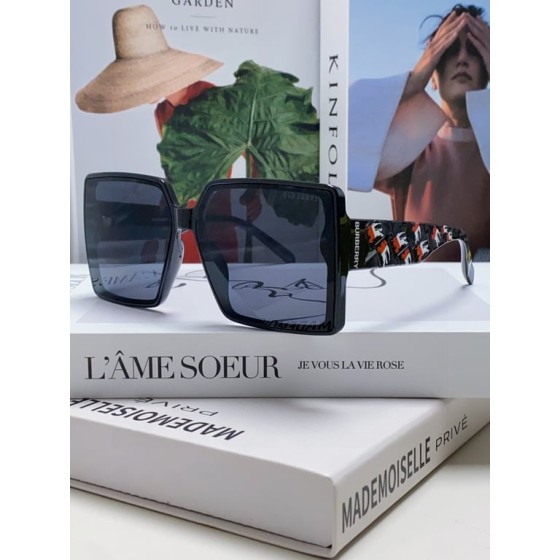 Burberry Oversized Square Sunglasses with Horseferry Print Temples